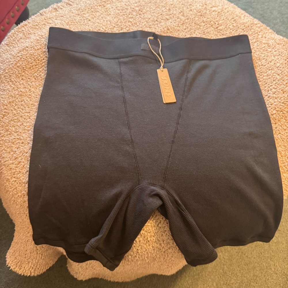 Black SKIMS Ribbed Boxer Briefs